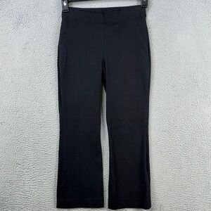 Spanx‎ Pants Pull On Capris Womens Small Black Stretch Wide Leg Mid-Rise Pockets